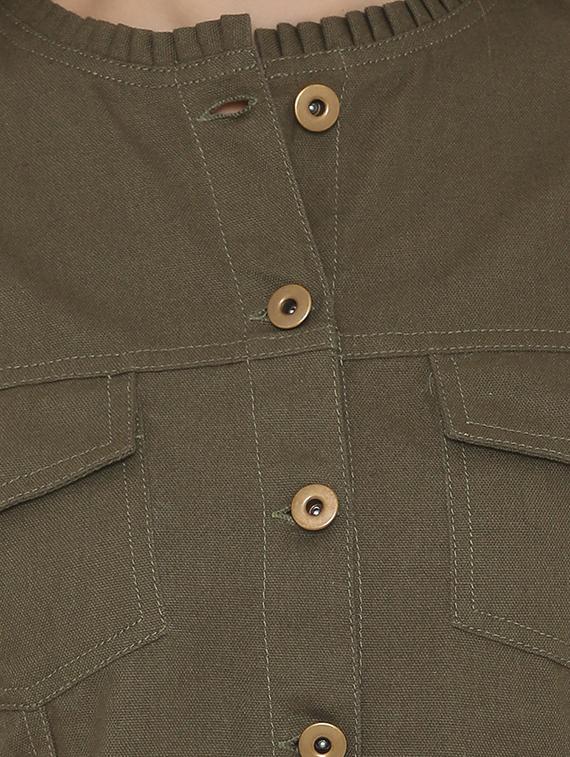 khaki green patch pocket detail shirt - 15824270 - Zoom Image - 5