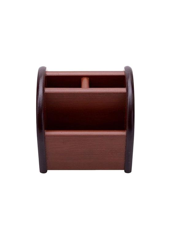 desi karigar 3 compartments wooden mobile cum pen holder size-lxbxh-3x3x4 inch - 15824285 - Zoom Image - 2