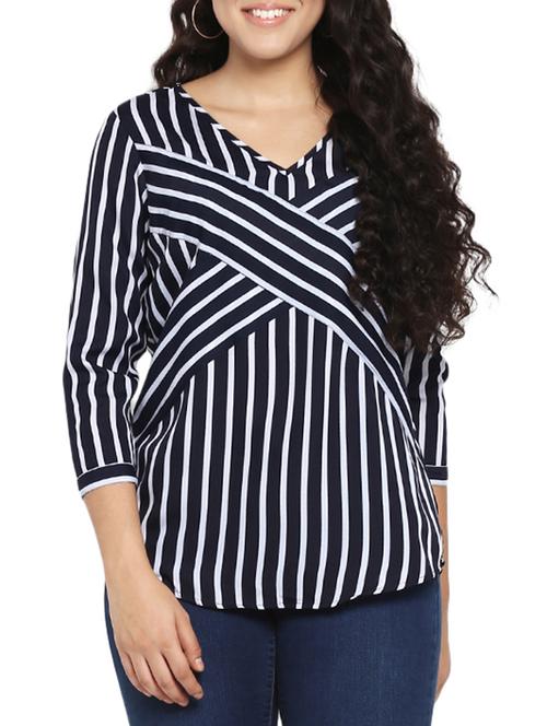navy striped top - 15824349 - Standard Image - 1
