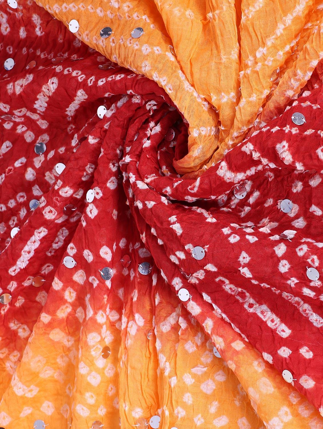 mirror work bandhani dupatta - 15824494 - Zoom Image - 2