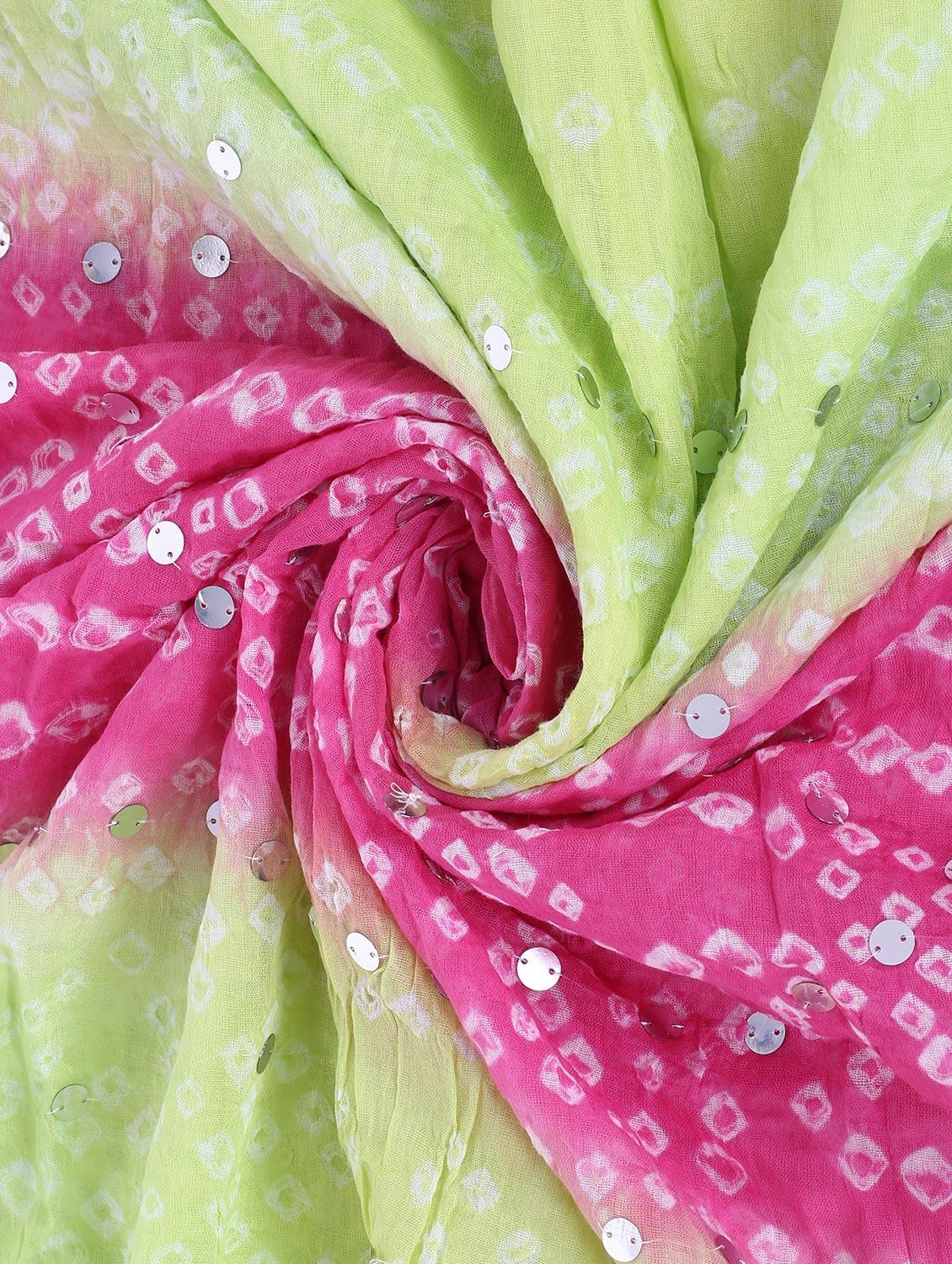 mirror work bandhani dupatta - 15824497 - Zoom Image - 2