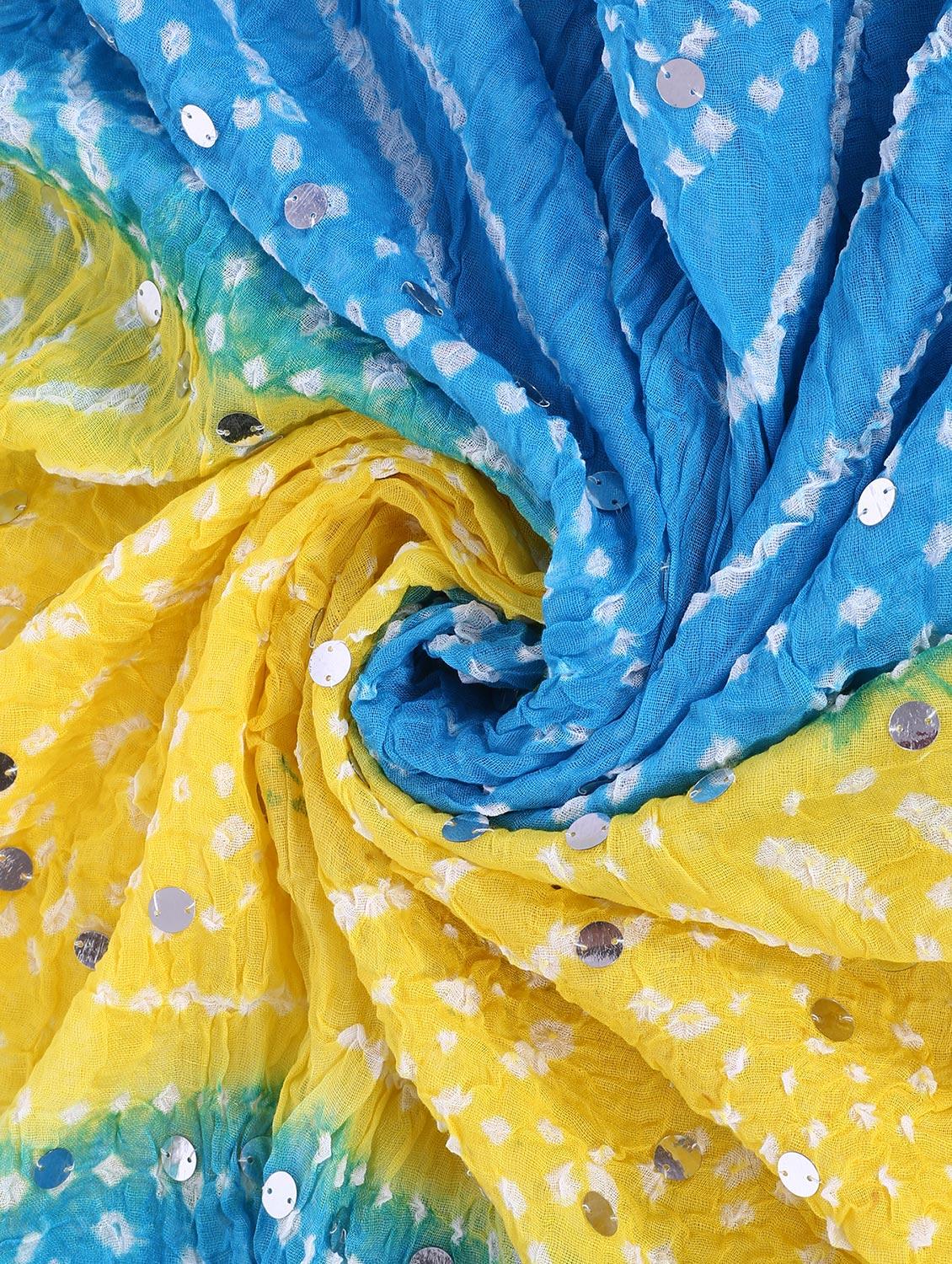 mirror work bandhani dupatta - 15824501 - Zoom Image - 2