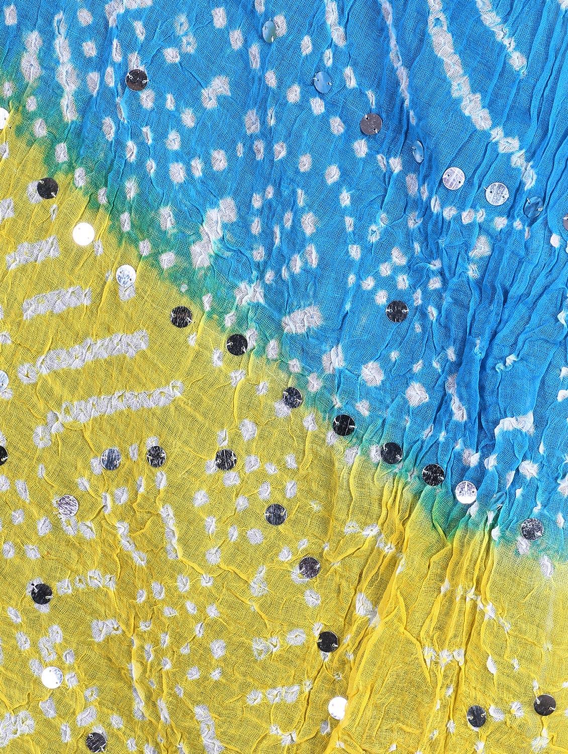 mirror work bandhani dupatta - 15824501 - Zoom Image - 3