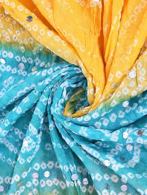 mirror work bandhani dupatta - 15824502 - Standard Image - 2
