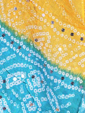 mirror work bandhani dupatta - 15824502 - Standard Image - 3