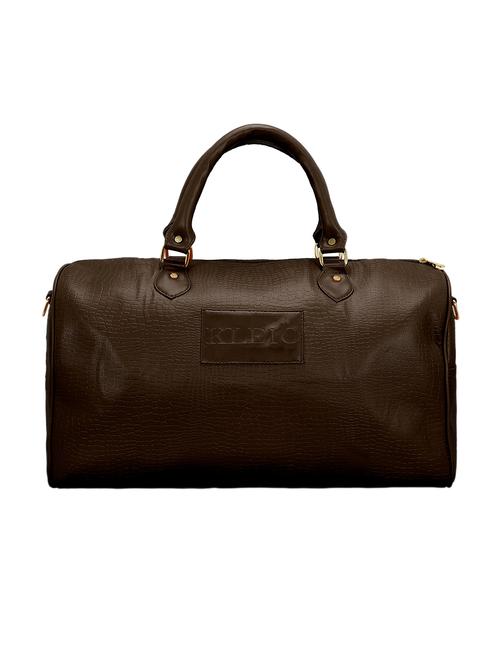 brown leatherette (pu) duffel handbag - 15824884 - Standard Image - 1