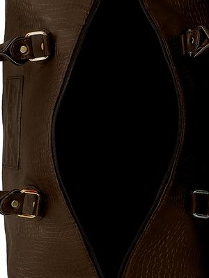 brown leatherette (pu) duffel handbag - 15824884 - Standard Image - 3