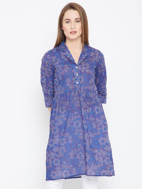 printed a-line kurta - 15824887 - Standard Image - 1