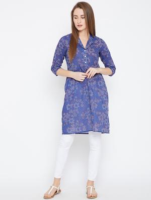 printed a-line kurta - 15824887 - Standard Image - 4
