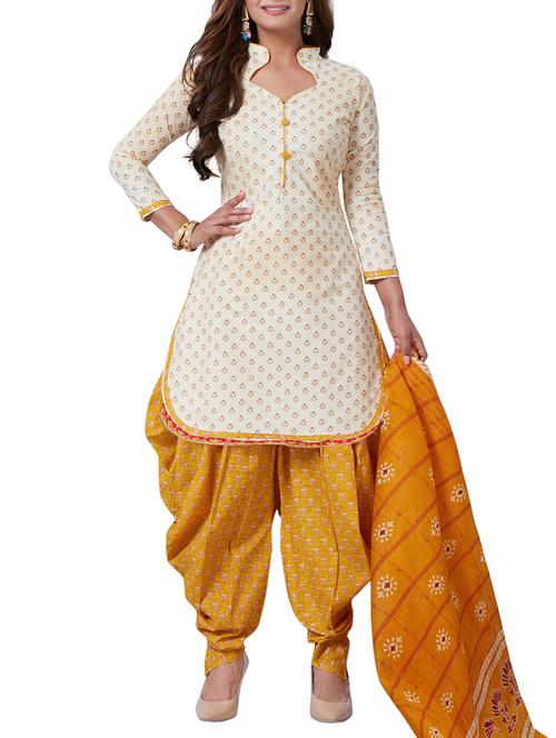 Printed unstitched salwar suit - 15824922 - Standard Image - 1