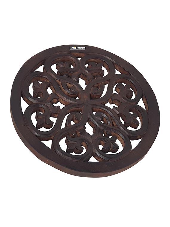antique wooden wall decor round shaped panel - 15825045 - Zoom Image - 2