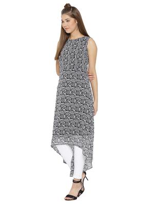 printed high low kurta - 15825145 - Standard Image - 2