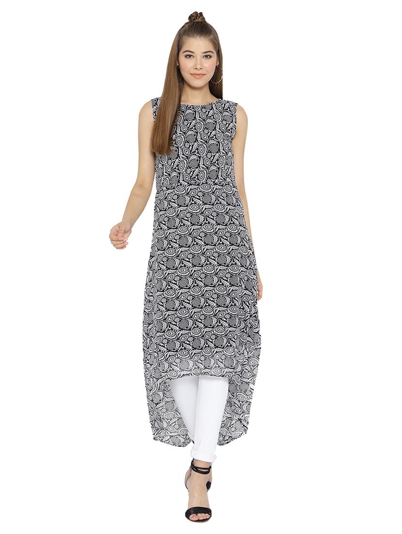 printed high low kurta - 15825145 - Zoom Image - 1