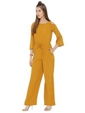 cold shoulder drawstring jumpsuit - 15825149 - Standard Image - 2