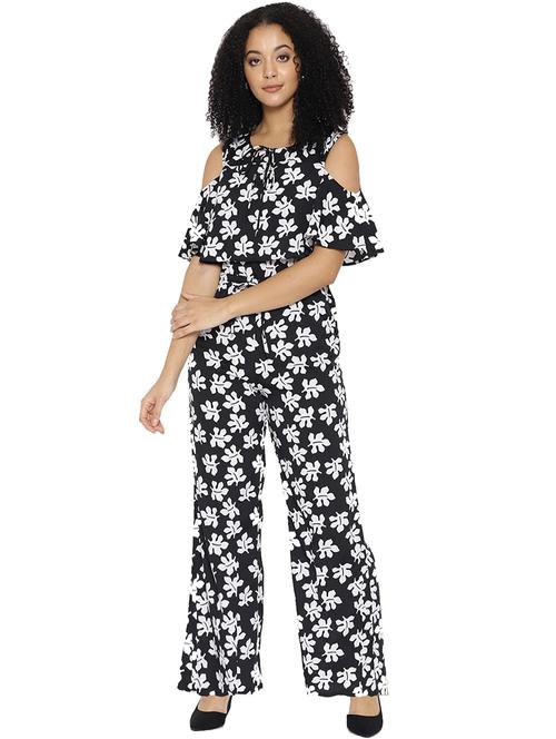 cold shoulder drawsstring jumpsuit - 15825153 - Standard Image - 1