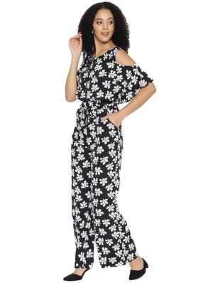 cold shoulder drawsstring jumpsuit - 15825153 - Standard Image - 2