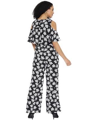 cold shoulder drawsstring jumpsuit - 15825153 - Standard Image - 3