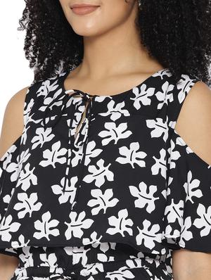 cold shoulder drawsstring jumpsuit - 15825153 - Standard Image - 4