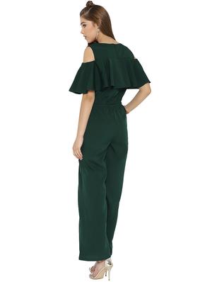 cold shoulder drawstring jumpsuit - 15825155 - Standard Image - 3