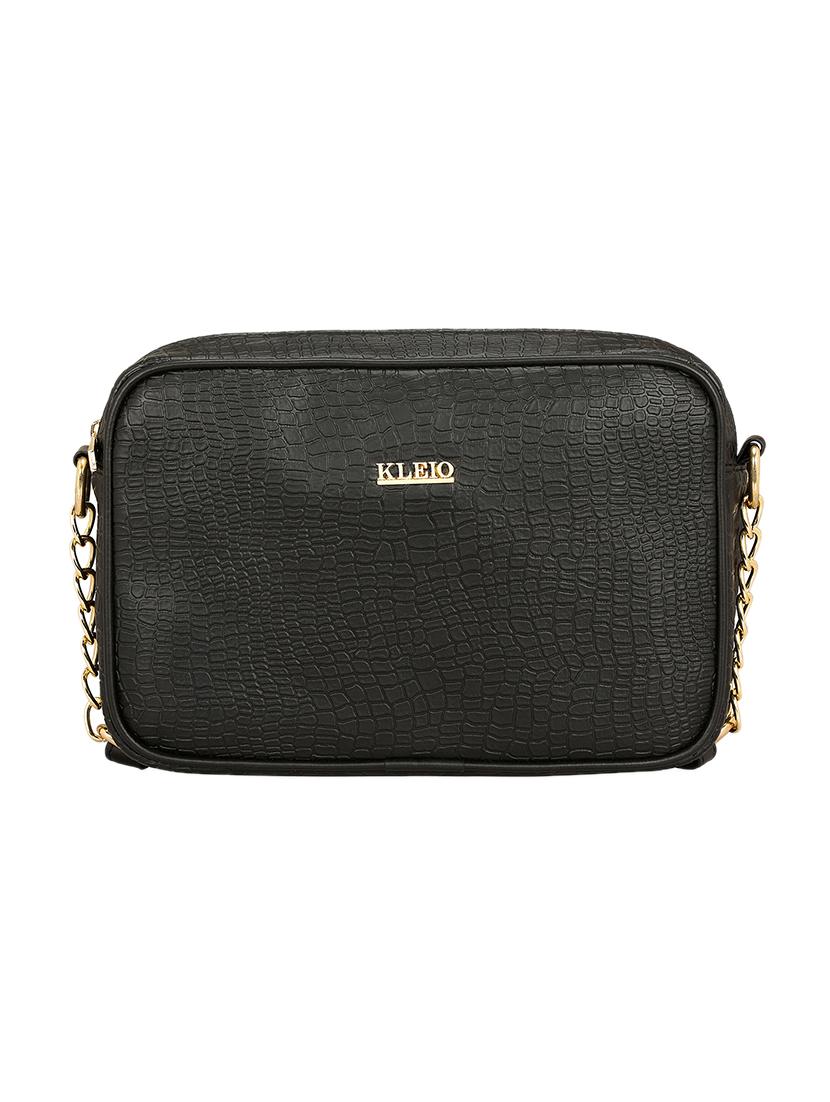 black leatherette (pu) regular sling bag - 15825990 - Zoom Image - 1