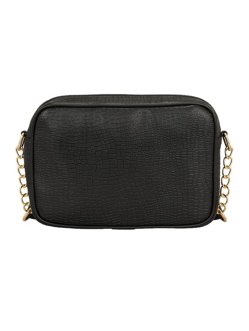 black leatherette (pu) regular sling bag - 15825990 - Zoom Image - 4