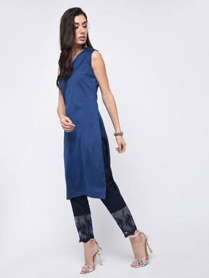 embroidered straight tapered pant - 15826004 - Standard Image - 3