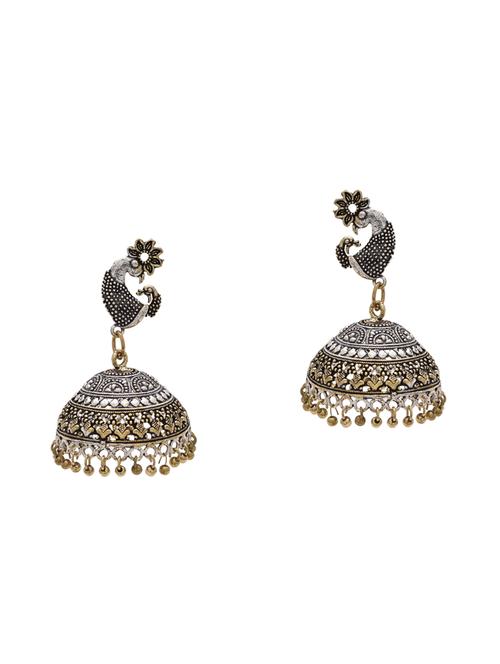 silver metal jhumka earring - 15826422 - Standard Image - 1