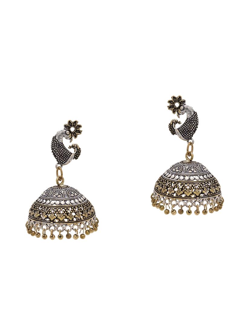 silver metal jhumka earring - 15826422 - Zoom Image - 1