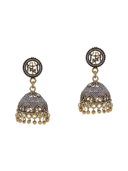 silver metal jhumka earring - 15826423 - Standard Image - 1