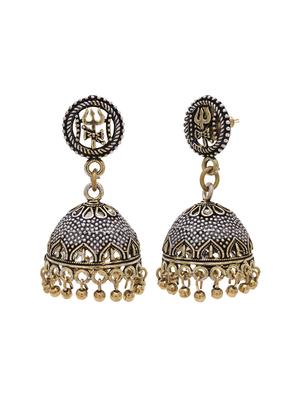 silver metal jhumka earring - 15826423 - Standard Image - 2