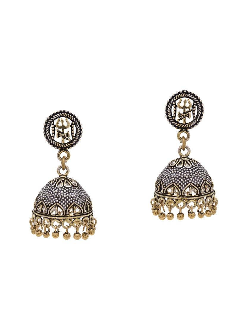 silver metal jhumka earring - 15826423 - Zoom Image - 1