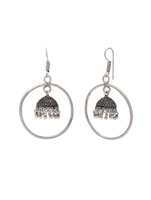 silver metal jhumka earring - 15826438 - Standard Image - 2
