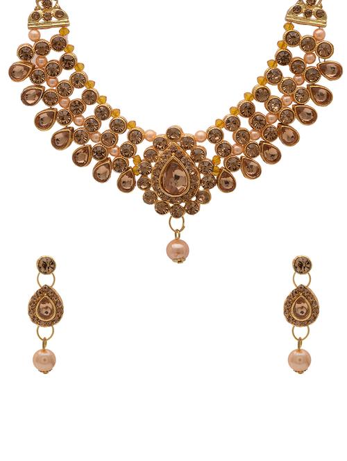 gold metal necklaces and earring - 15826491 - Very Small Image - 1