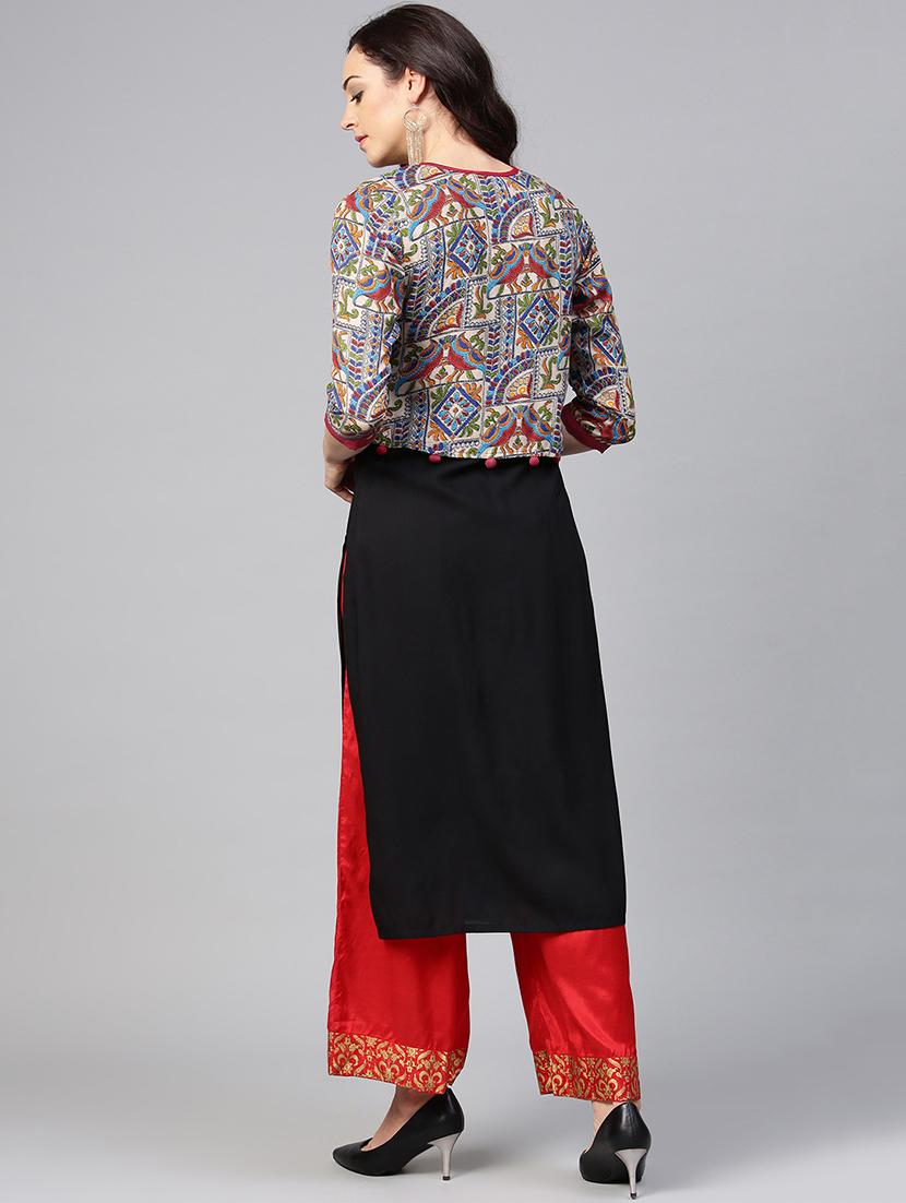 solid straight kurta - 15827708 - Zoom Image - 3