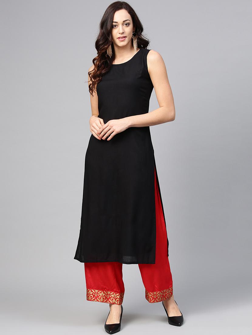 solid straight kurta - 15827708 - Zoom Image - 4