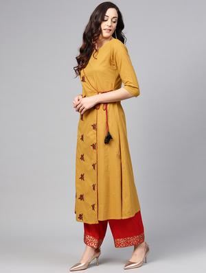 floral printed a-line kurta - 15827720 - Standard Image - 3