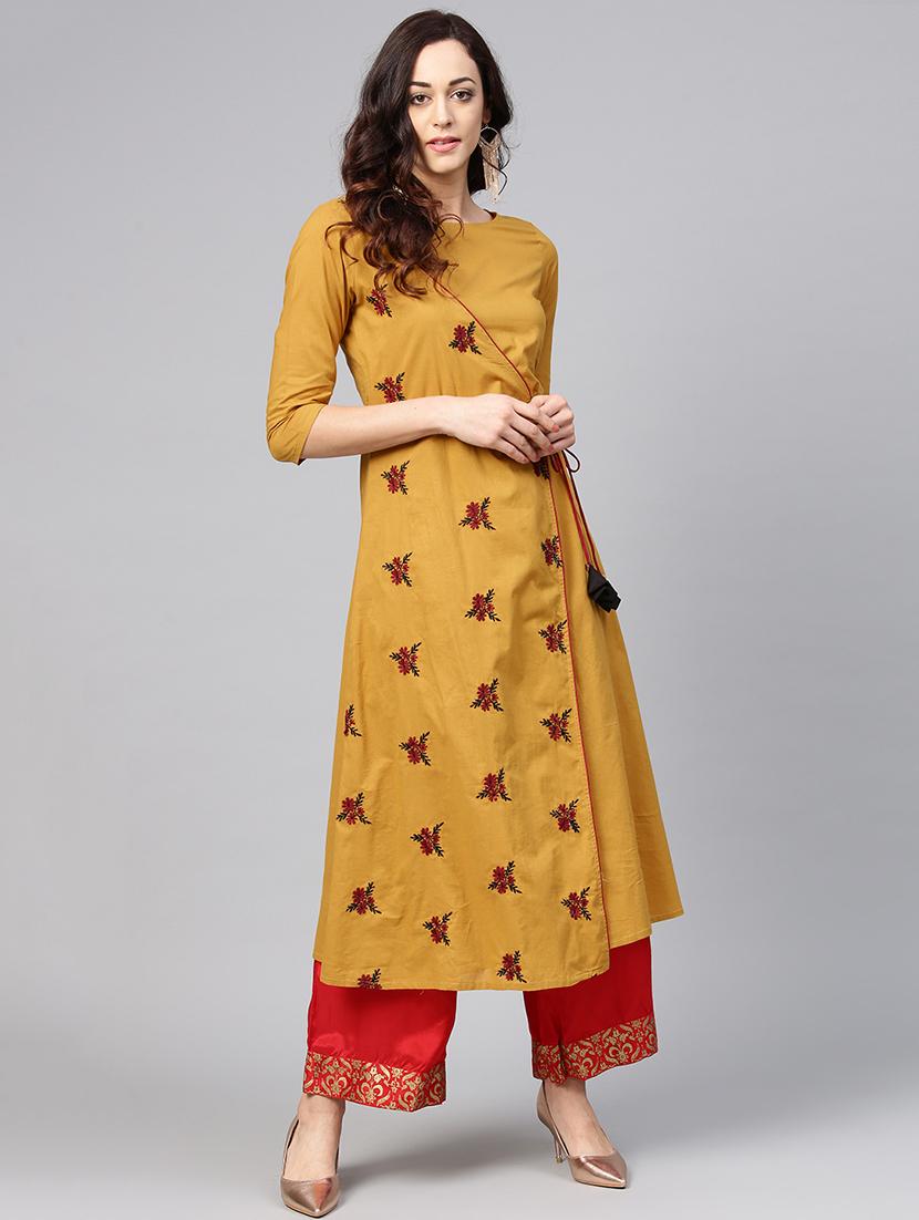 floral printed a-line kurta - 15827720 - Zoom Image - 1
