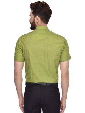 olive green self design casual shirt - 15829396 - Standard Image - 3