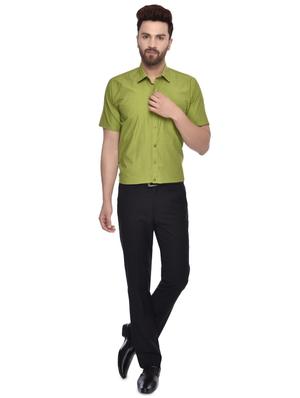 olive green self design casual shirt - 15829396 - Standard Image - 4