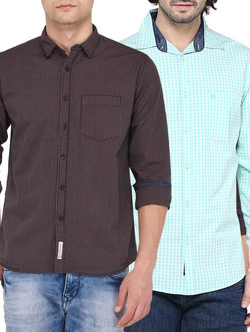 multicolored cotton casual shirt (set of 2) - 15829458 - Standard Image - 1