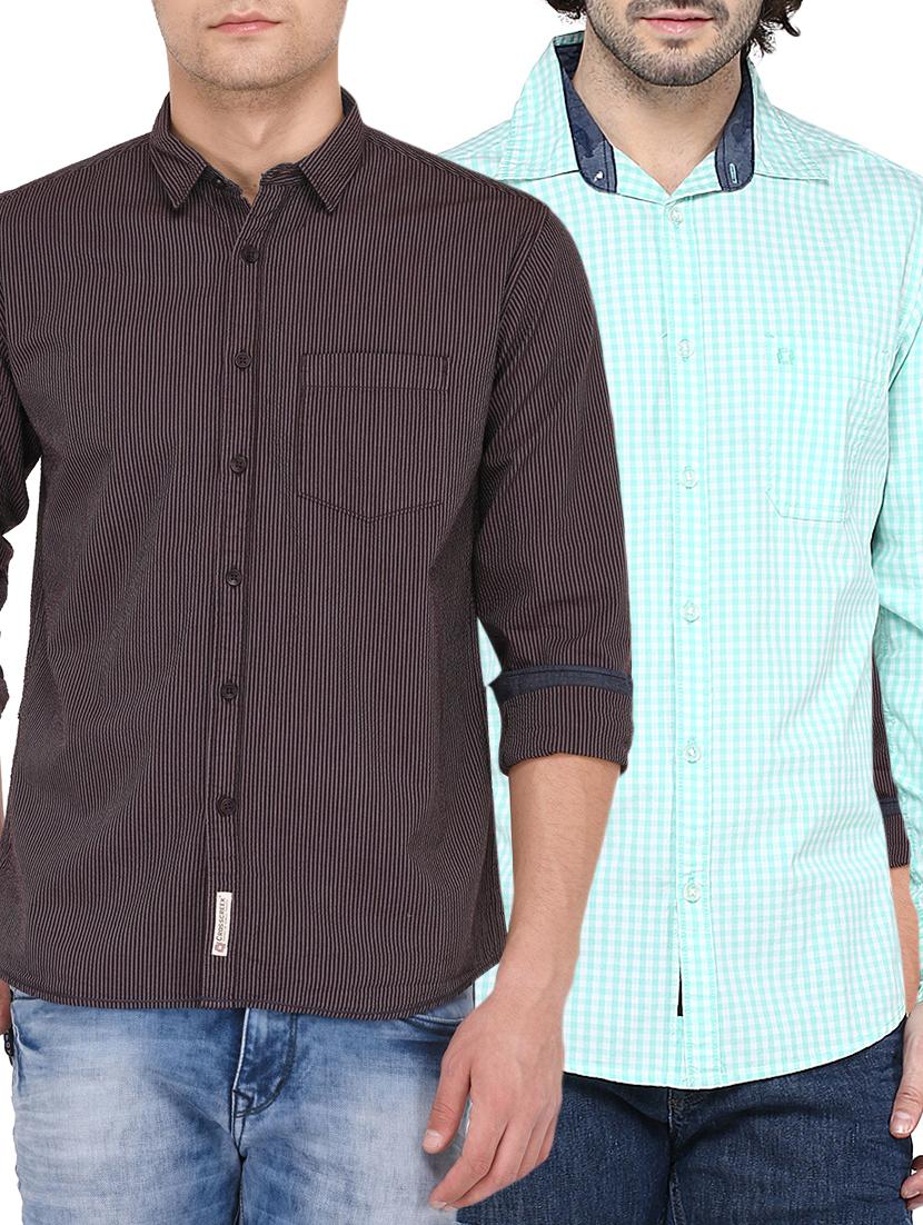 multicolored cotton casual shirt (set of 2) - 15829458 - Zoom Image - 1