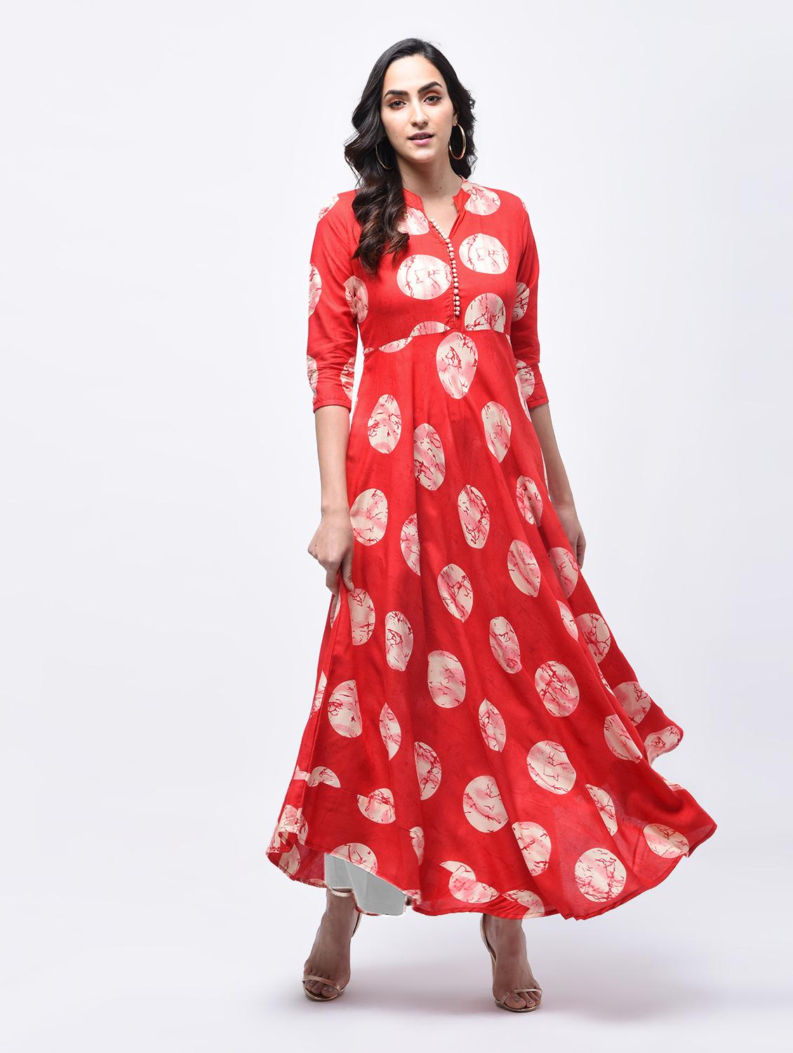 A-line polka dot kurta - 15829475 - Zoom Image - 1