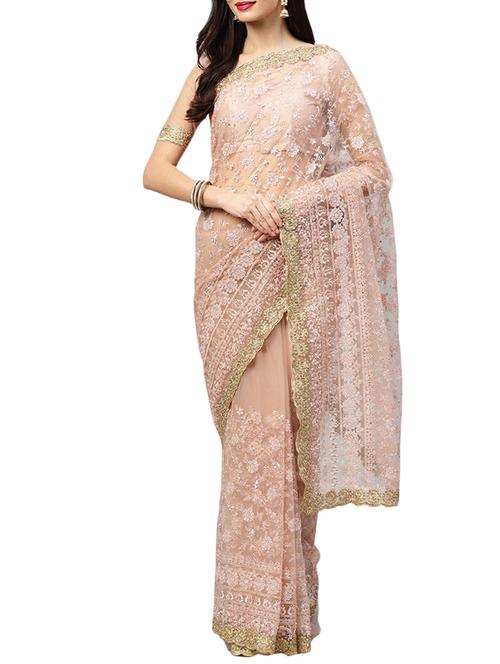 floral embroidered saree with blouse - 15830189 - Very Small Image - 1