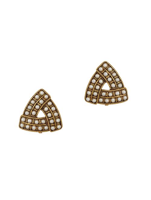 white studs earring - 15830851 - Standard Image - 1