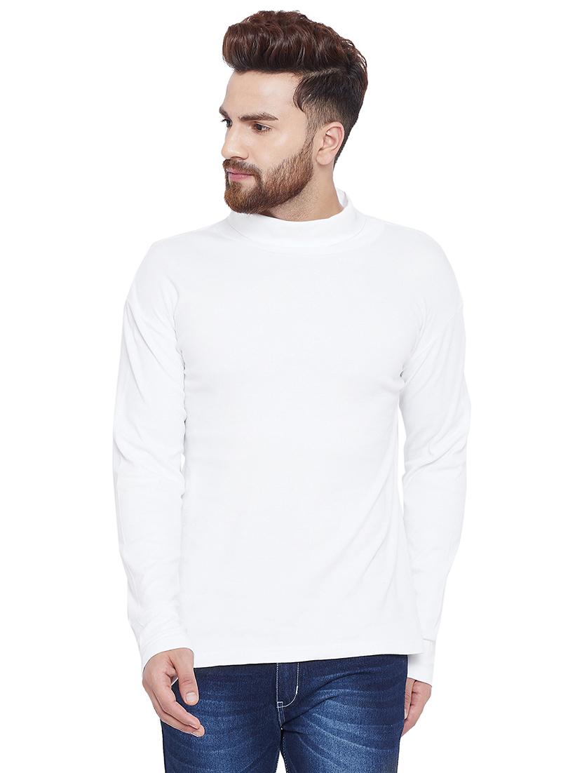 solid white turtle neck t-shirt - 15831014 - Zoom Image - 1