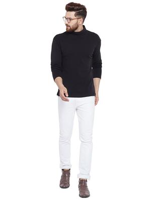 solid black turtle neck t-shirt - 15831015 - Standard Image - 4