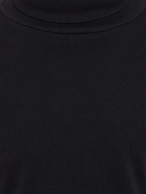solid black turtle neck t-shirt - 15831015 - Standard Image - 5