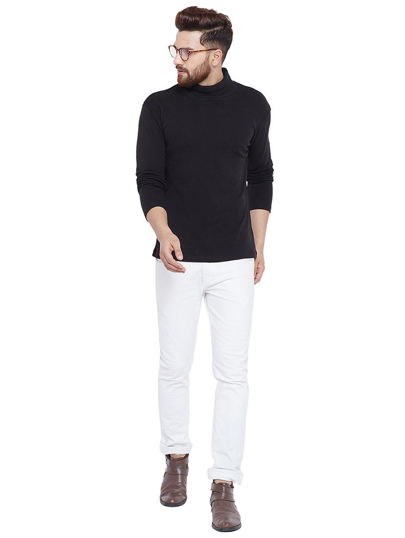 solid black turtle neck t-shirt - 15831015 - Zoom Image - 4