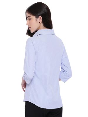 curved hem pinstriped shirt - 15831802 - Standard Image - 3