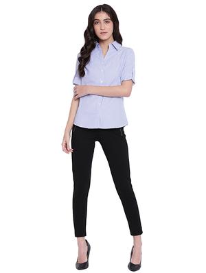 curved hem pinstriped shirt - 15831802 - Standard Image - 4